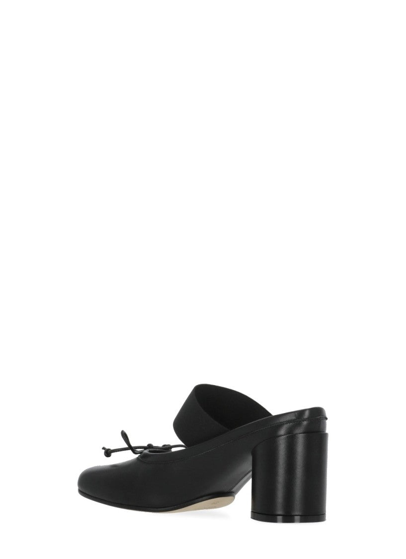 Mm6 By Maison Margiela Anatomic Leather Décolleté With Cylindrical Heel And Elastic Band