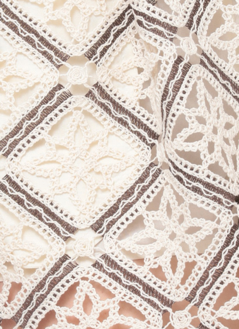 Herno Ivory Lace Cotton Shorts