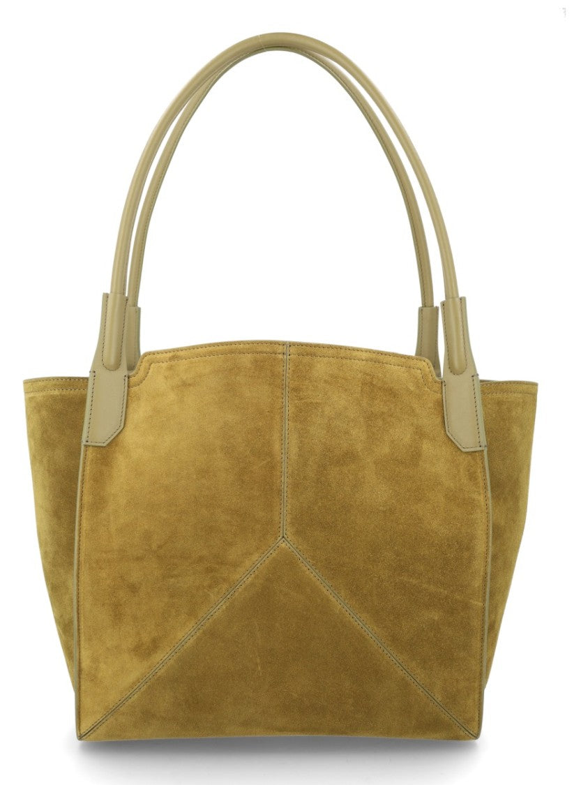Victoria Beckham Suede Victoria Geometric Panel Shoulder Bag