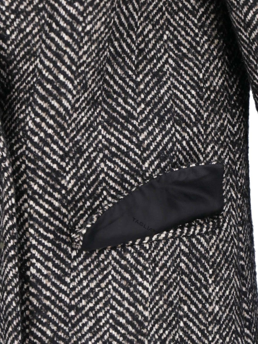 Tagliatore Black Jole Double-Breasted Wool Coat