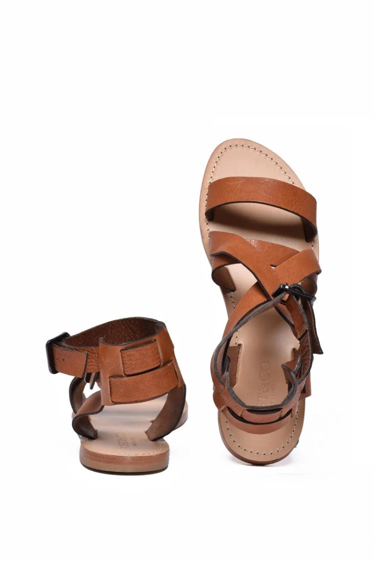 Post & Co Leather Sandal - Brown