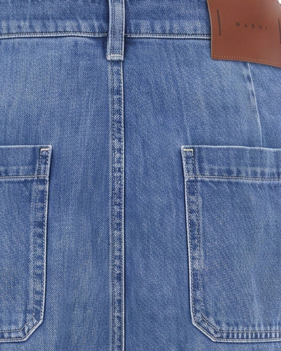 Marni Light Denim Wide-Leg Jeans With High Waist