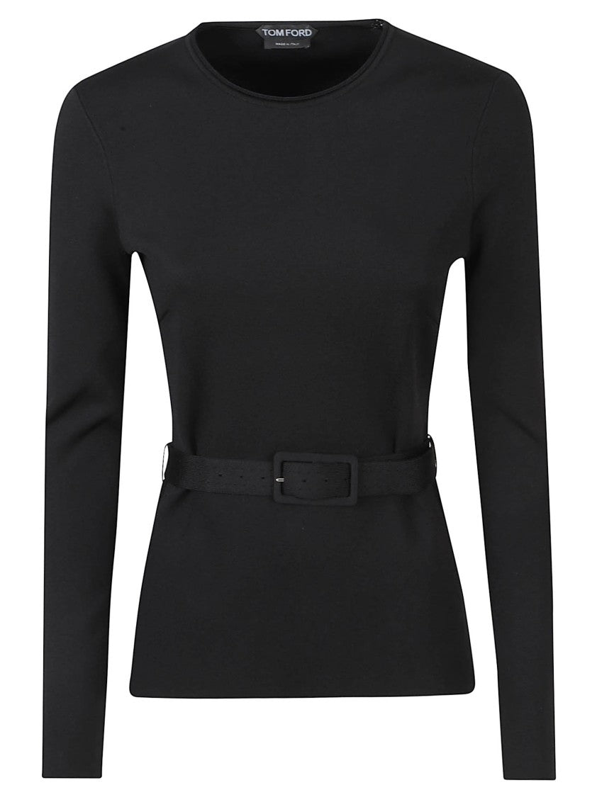 Tom Ford Fitted Long-Sleeved Shirt With Rectangular Belt