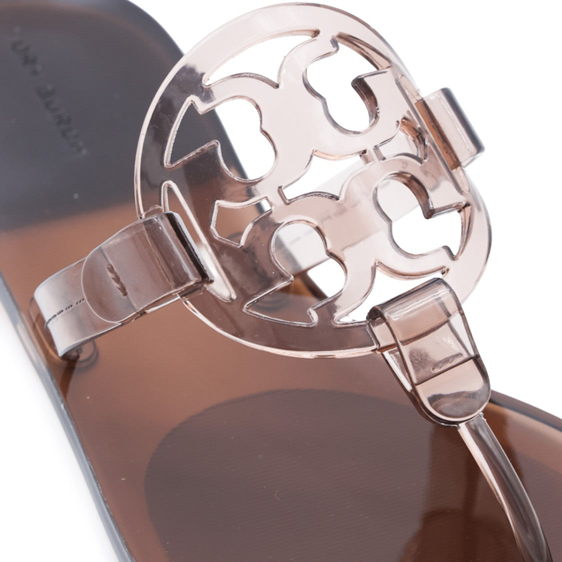 Tory Burch Brown Jelly Logo Flat Sandals