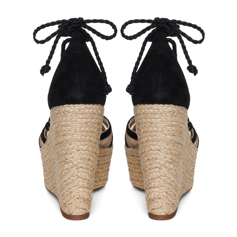 M+E' Wedge Sandals With Suede And Mesh Detailing