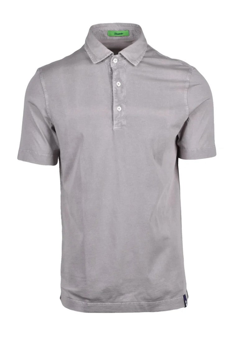 Drumohr Light Grey Cotton Polo Shirt