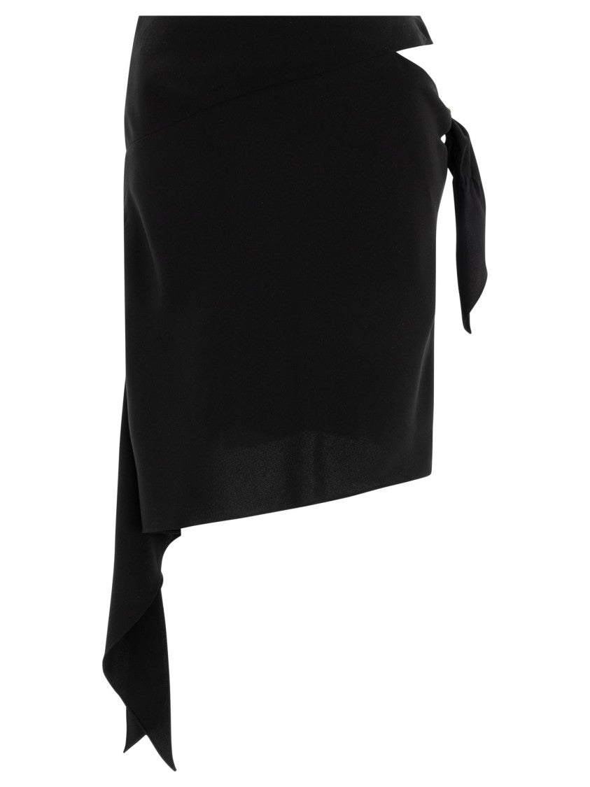 Courrèges Asymmetrical Hem Black Skirt