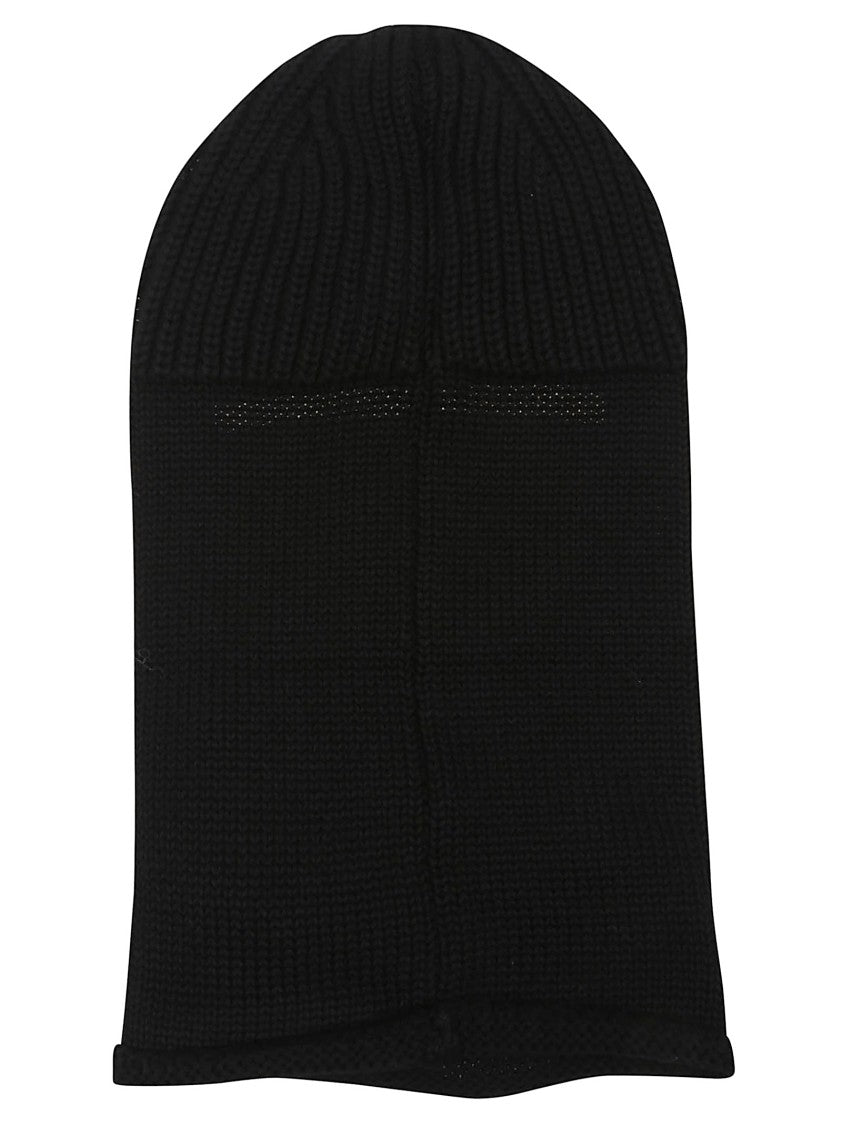 C.P. Company Black Ribbed Knit Balaclava