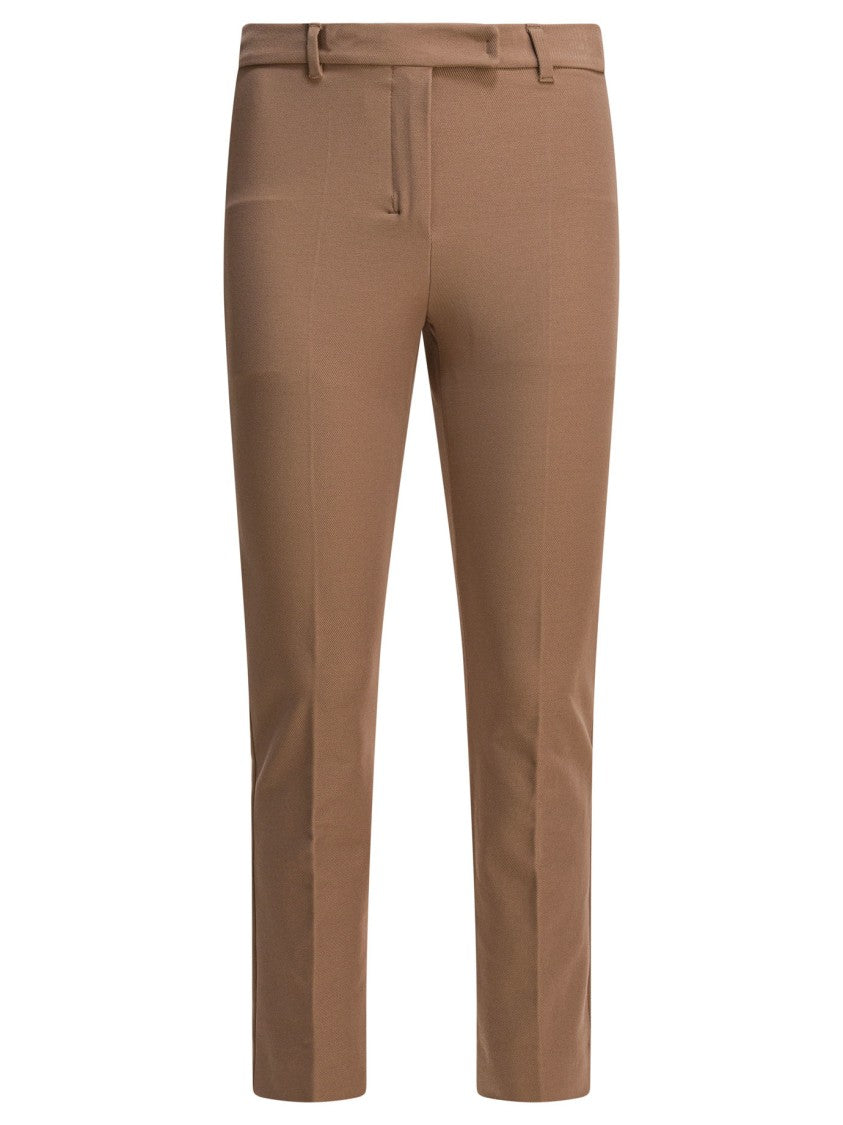 Max Mara Cropped Brown Trousers With Tailored Fit