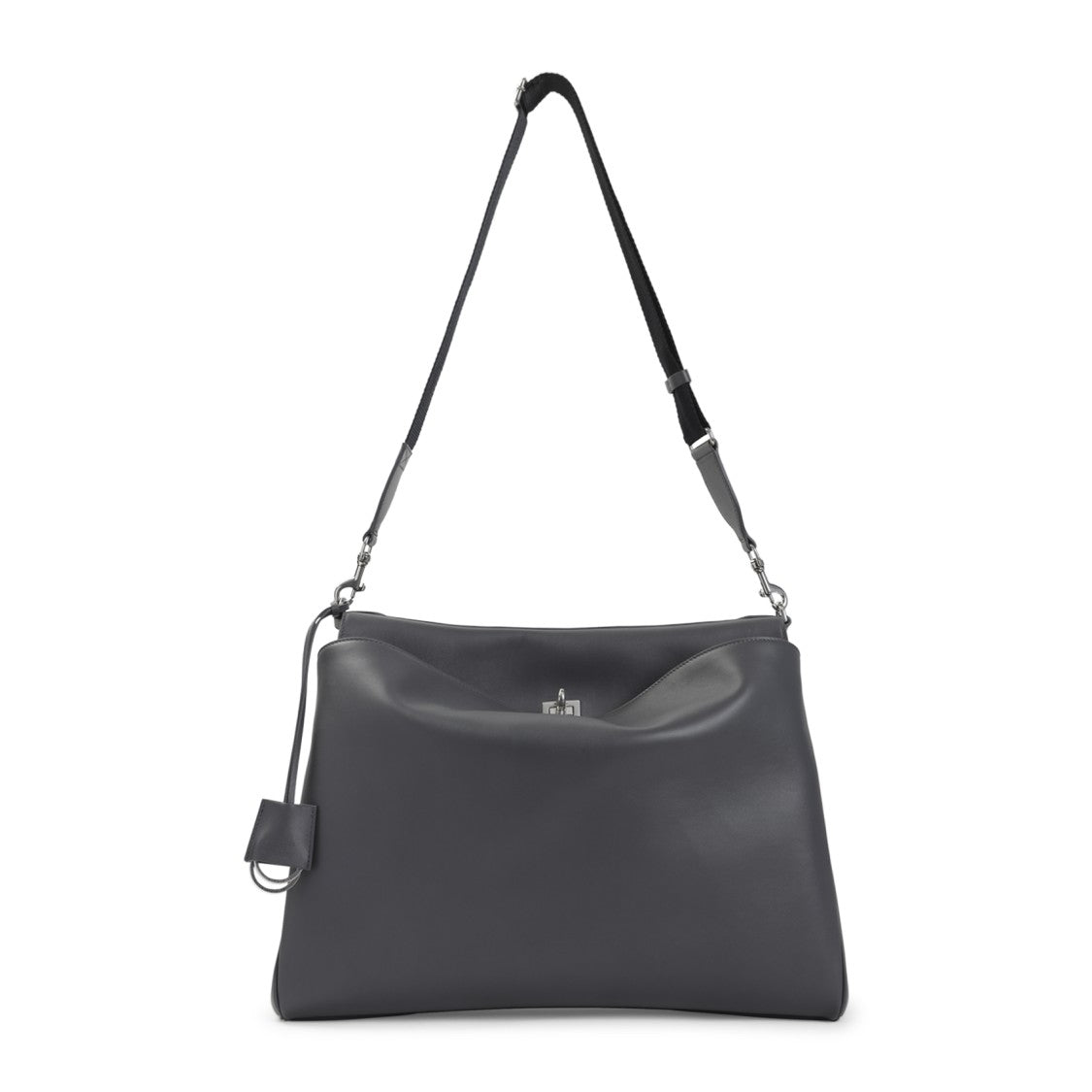 Balenciaga Structured Grey Leather Shoulder Bag