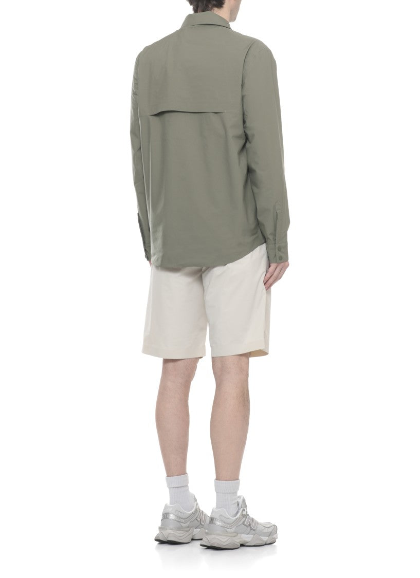 K-Way Army Green Umbert Stretch Buttoned Overshirt