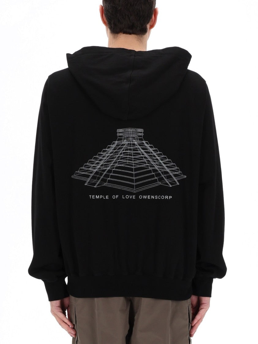 Rick Owens Oversized Graphic Print Kangaroo Pouch Hoodie