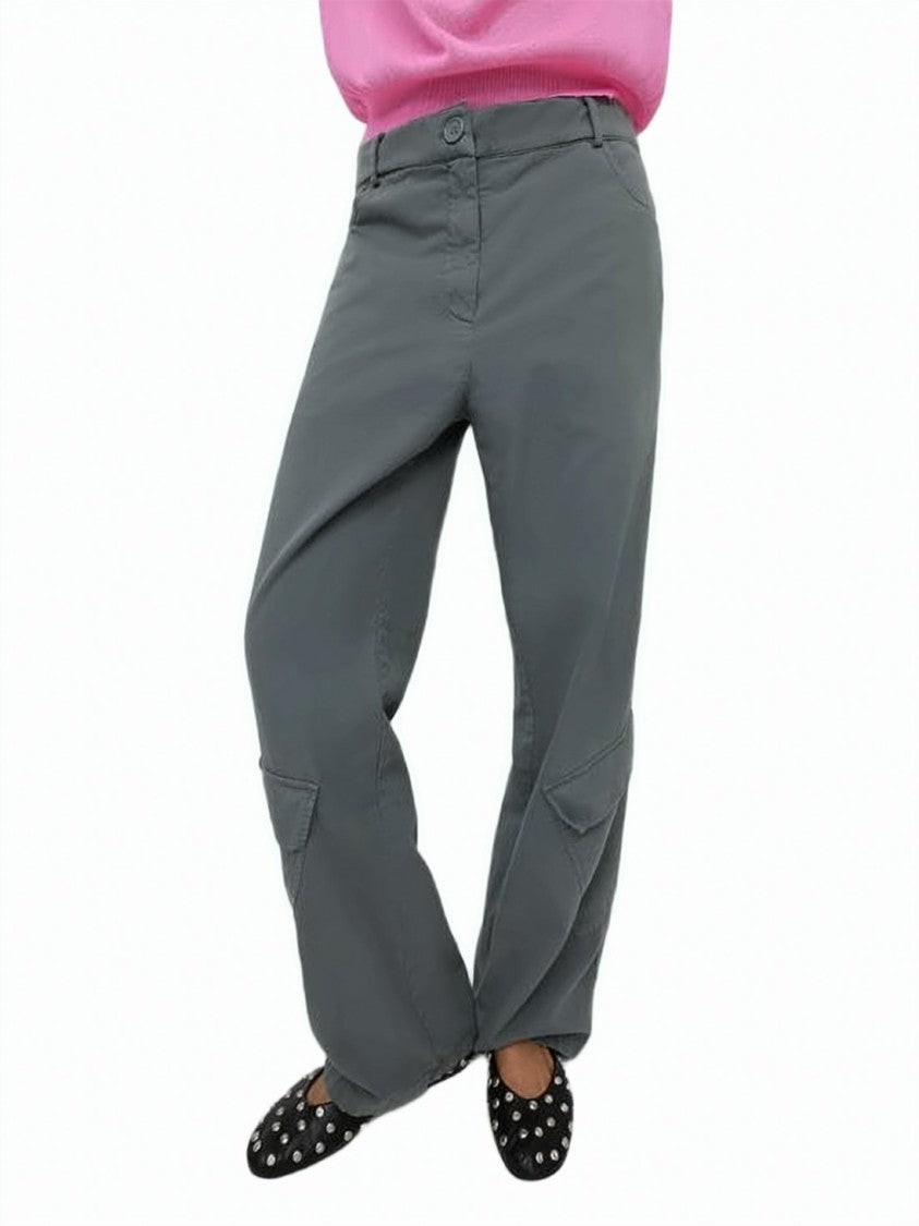 Gimaguas Mid-Rise Utilitarian Straight-Leg Pants With Flap Pockets