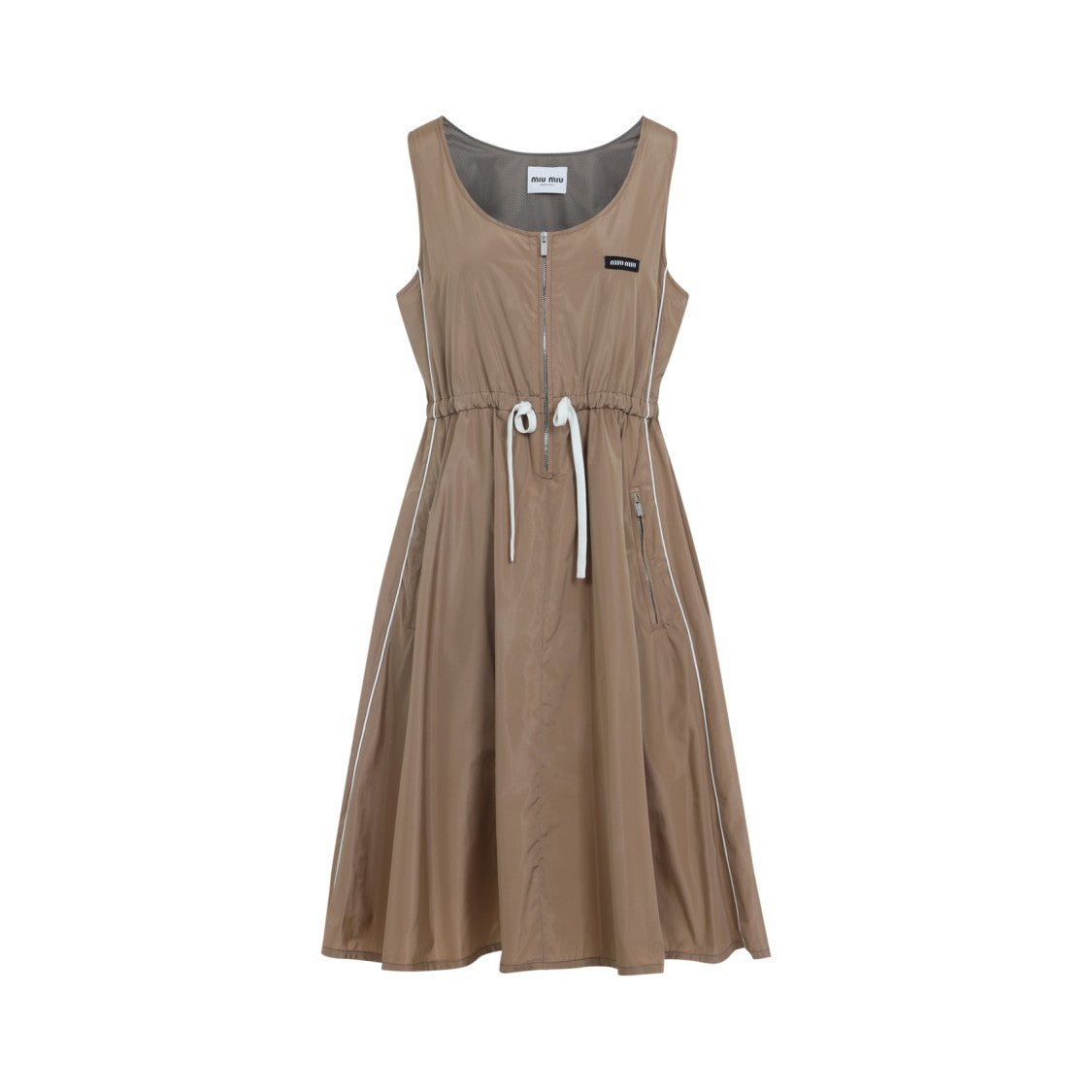 Miu Miu Nude & Neutral Dress With Flared Skirt