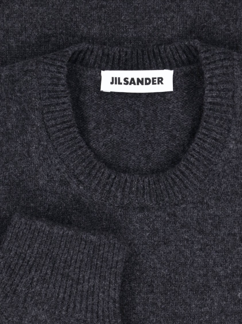Jil Sander Grey Cashmere Wool Crewneck Sweater