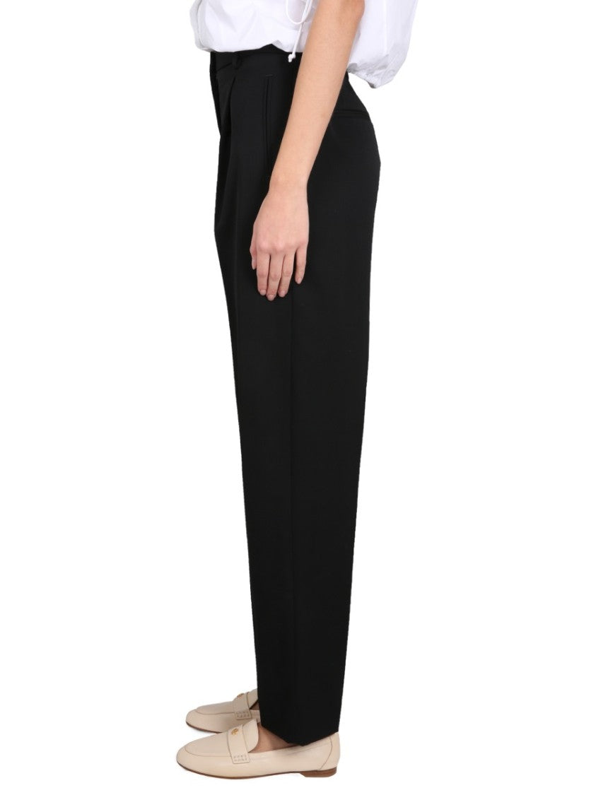 Tory Burch Tailored Black Wool Pants With Concealed Closure