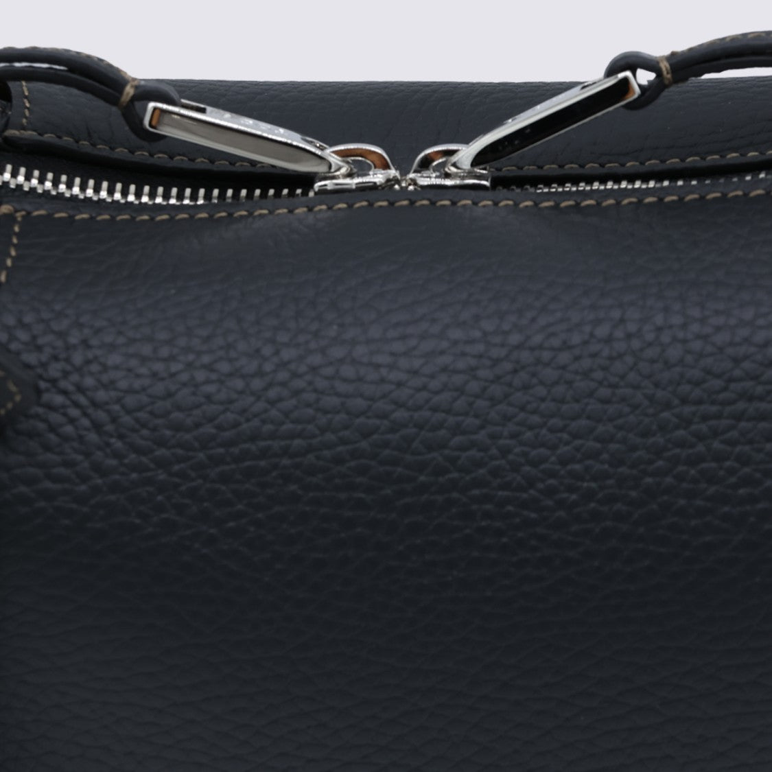 Tod's Textured Leather Handbag With Silver-Tone Charm And Minimalist Design
