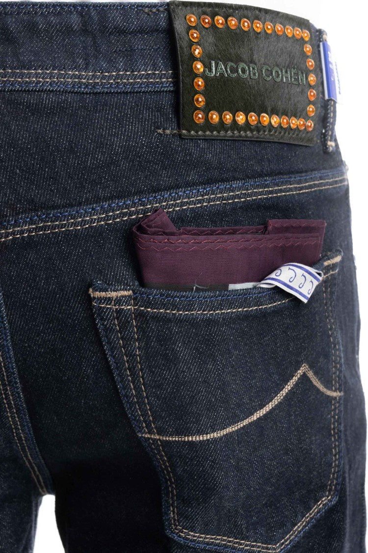Jacob Cohen Dark Wash Cavallino & Ambre Label Jeans