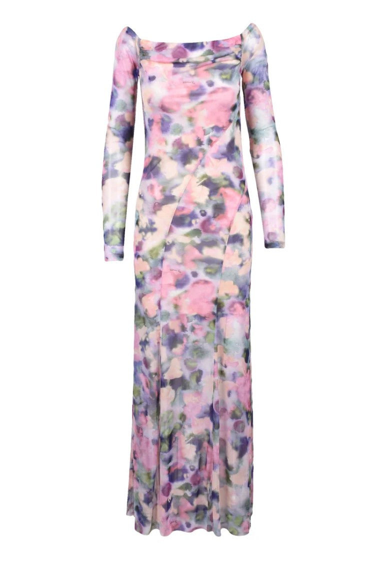 Patrizia Pepe Long Tulle Dress Fitted - Multicolor