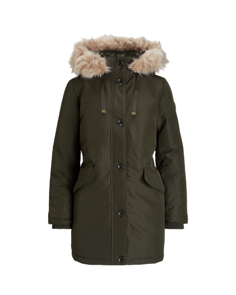 Lauren Ralph Lauren Mid-Length Dark Olive Green Parka