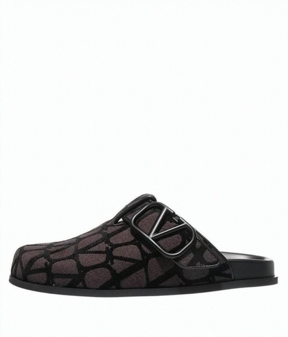 Valentino Garavani Slip-On Mules With Abstract Pattern And Buckle Detail