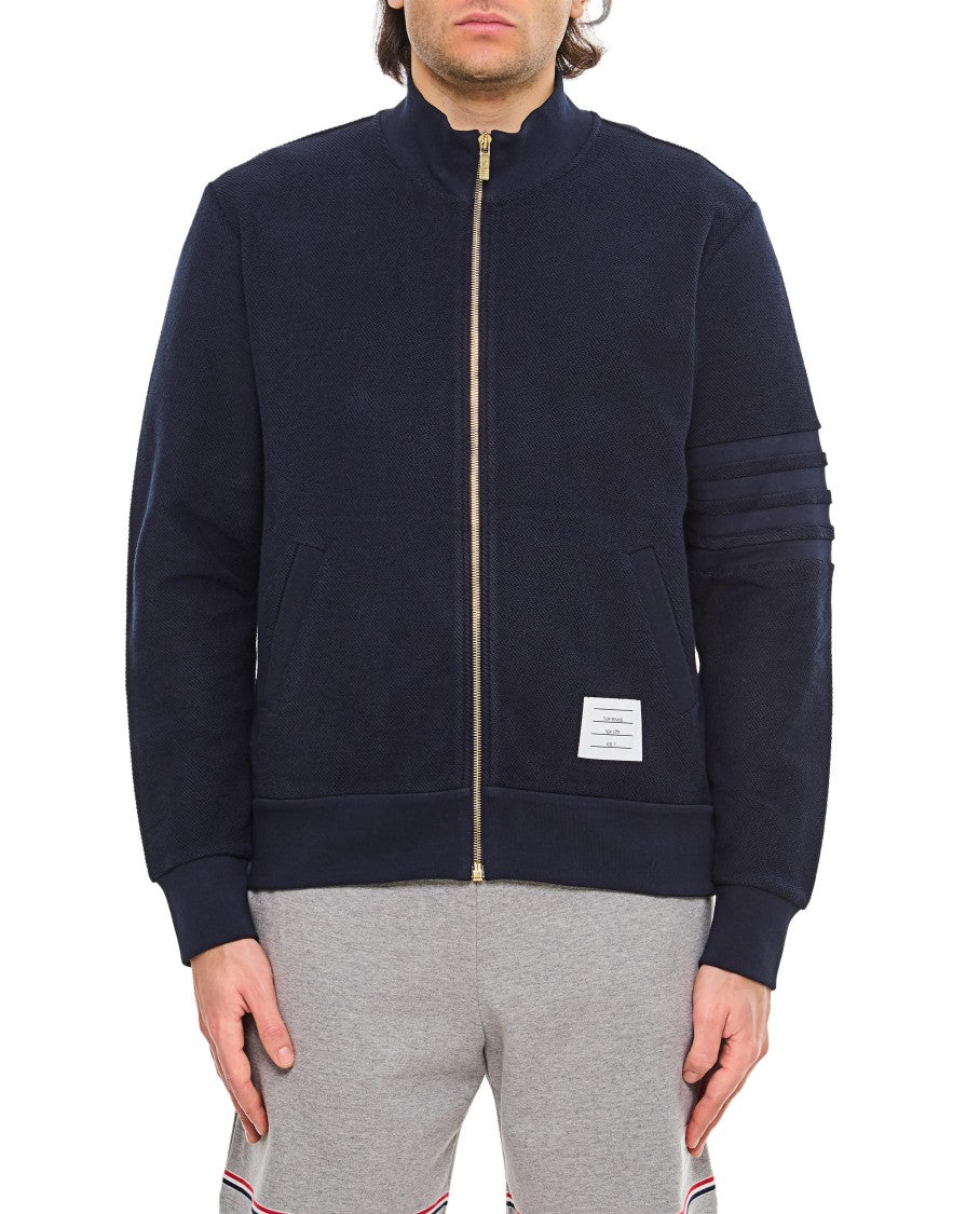 Thom Browne Bomber Jacket With Embossed Stripes And Zip Fastening