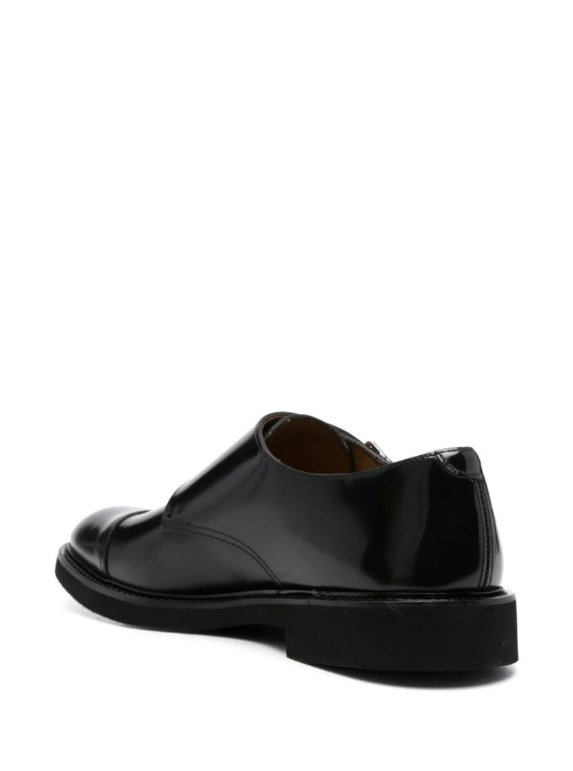 Doucal's Black Double Buckle Loafers