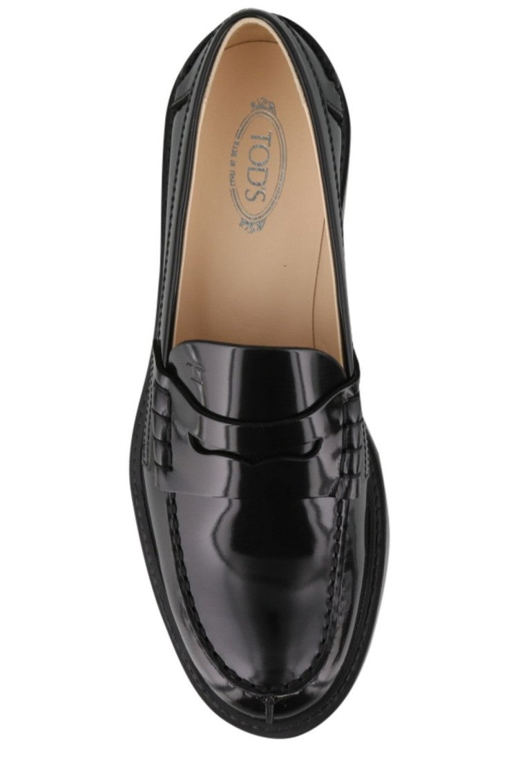 Tod's Polished Leather Loafer With Decorative Strap By Tod's