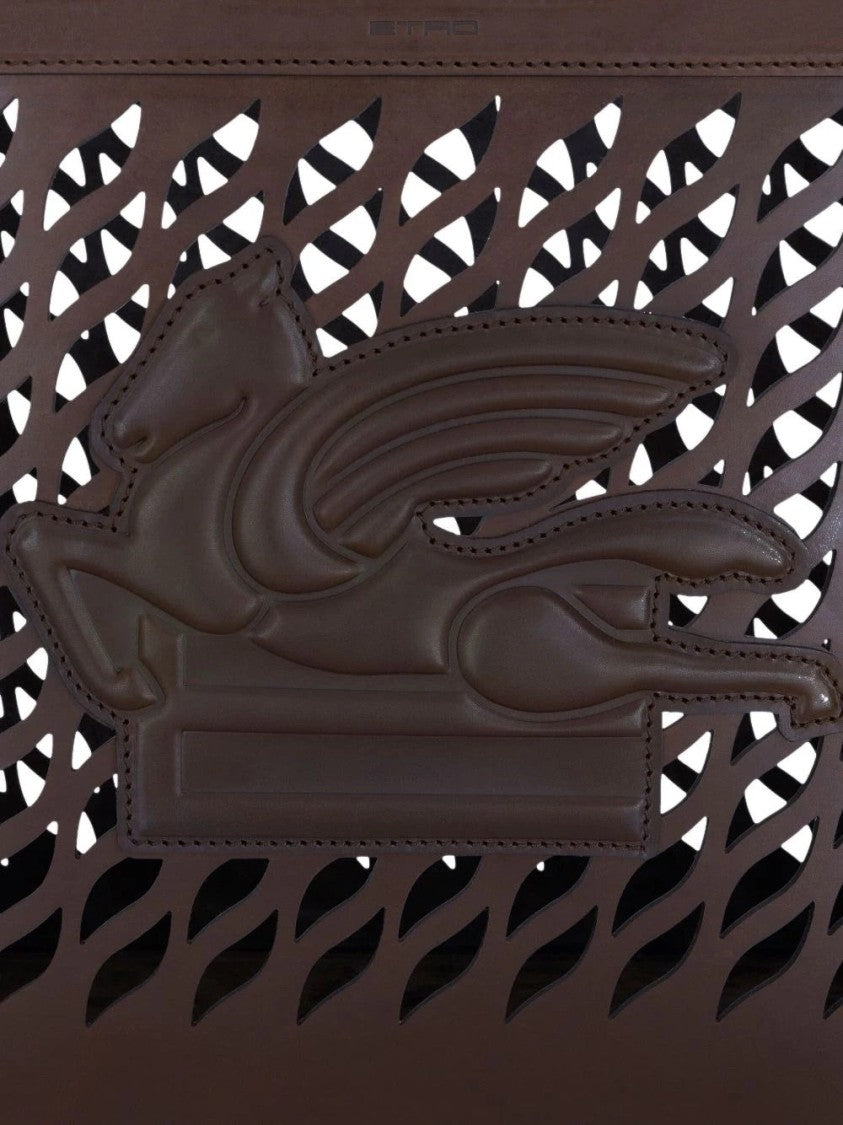 Etro Structured Leather Tote Bag With Cut-Out Design