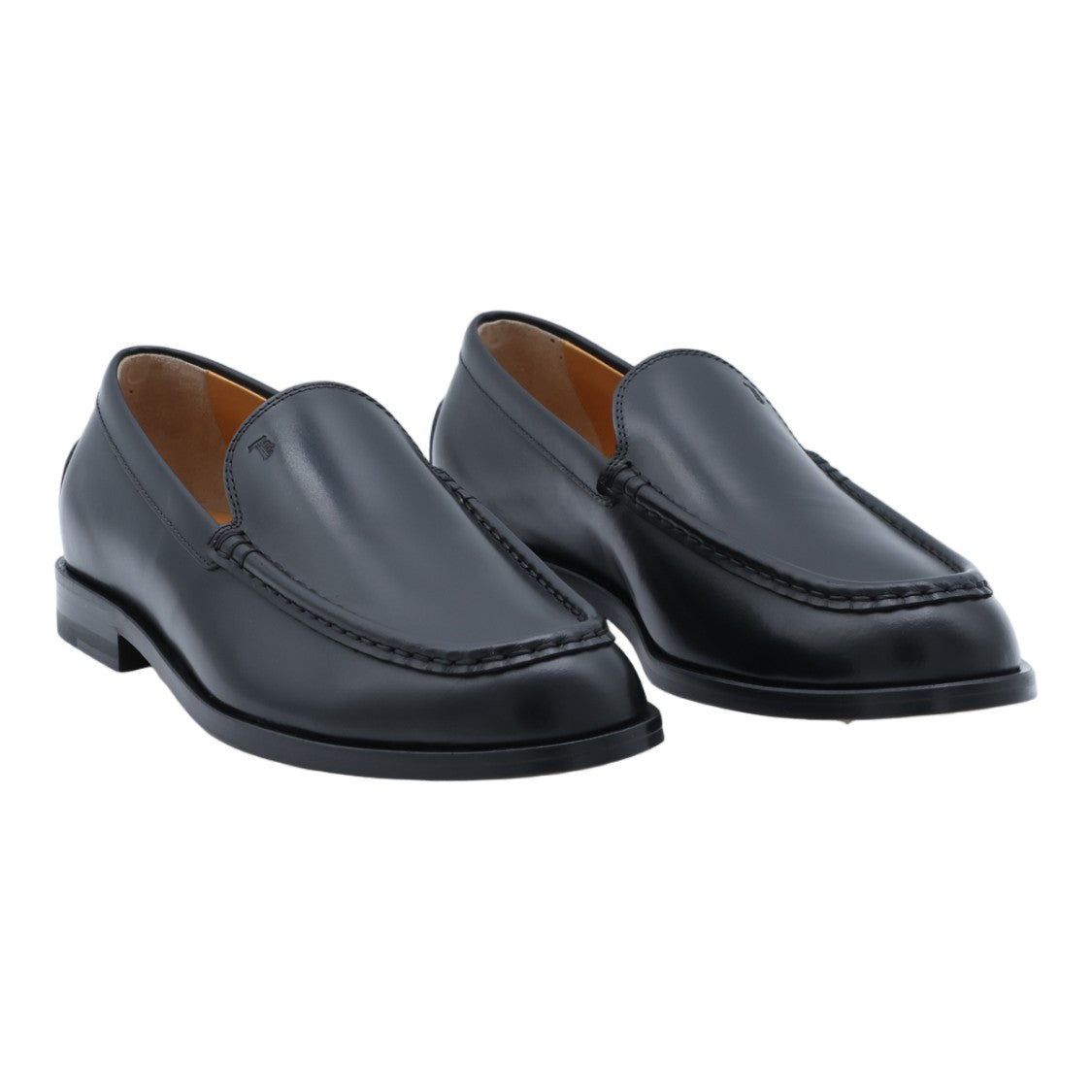Tod's Sleek Leather Flat Shoes With Gold-Tone Stud Detail