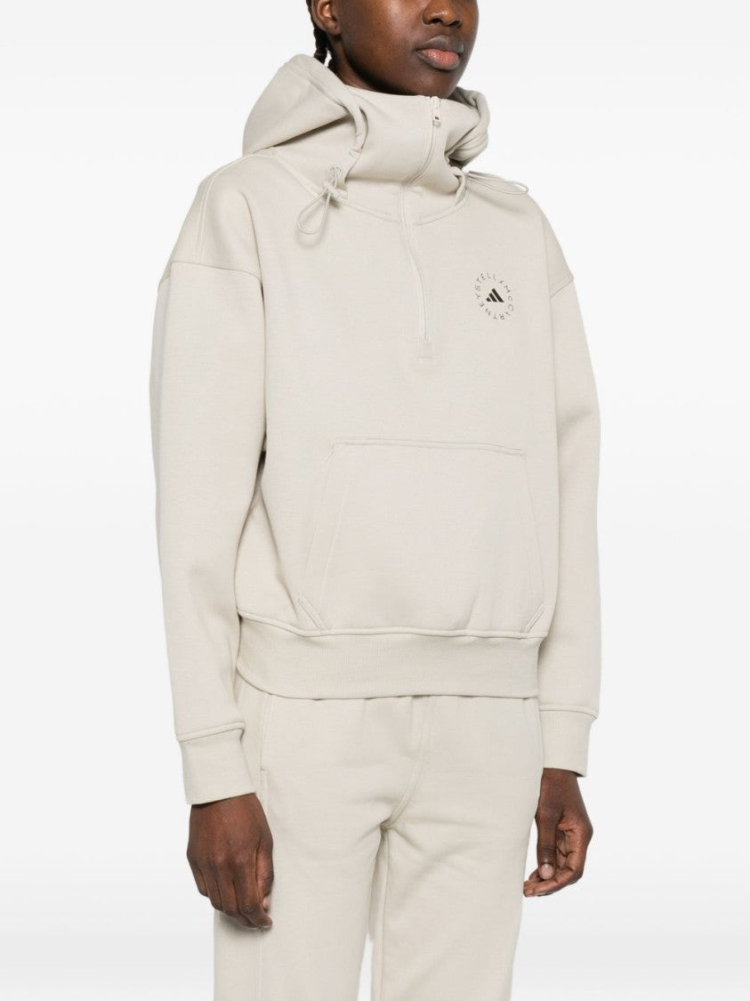 Adidas By Stella Mccartney Relaxed Fit Half-Zip Hooded Sweatshirt