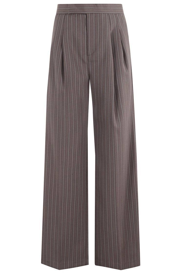Isabelle Blanche High-Waisted Palazzo Pants With Pinstripe Detail