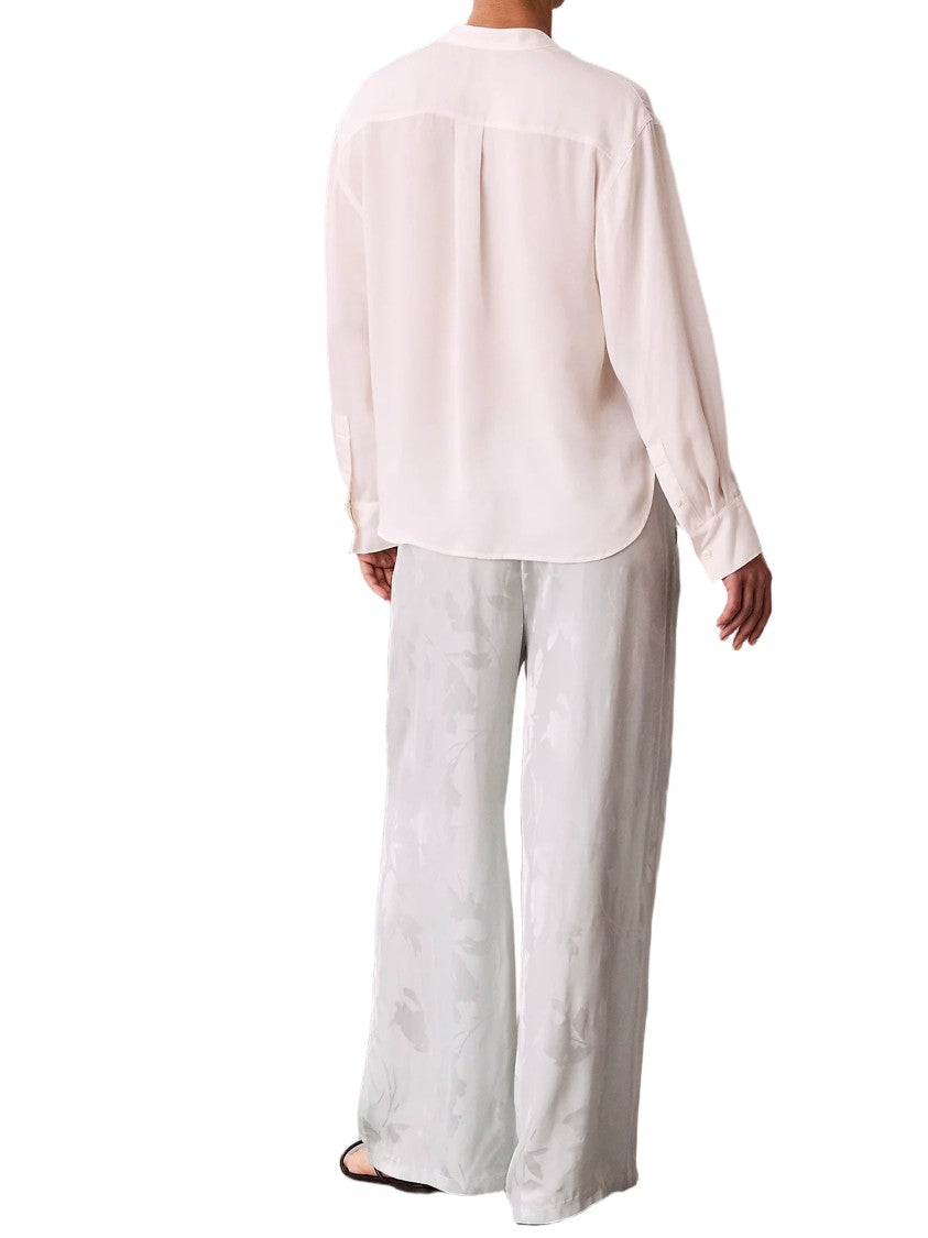 Calvin Klein White Viscose Jacquard Elastic Waistband Pants