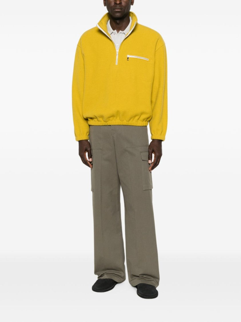 Rier Mustard Yellow Wool Half-Zip Sweater