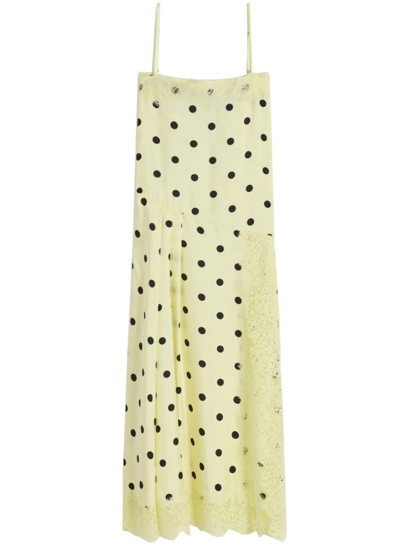Max Mara Long Silk Dress With Polka Dots