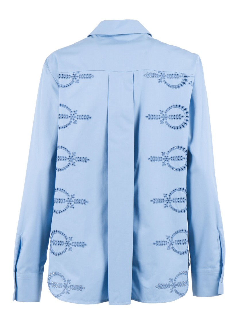 P.A.R.O.S.H. Lace Embroidery Pointed Casual Shirt