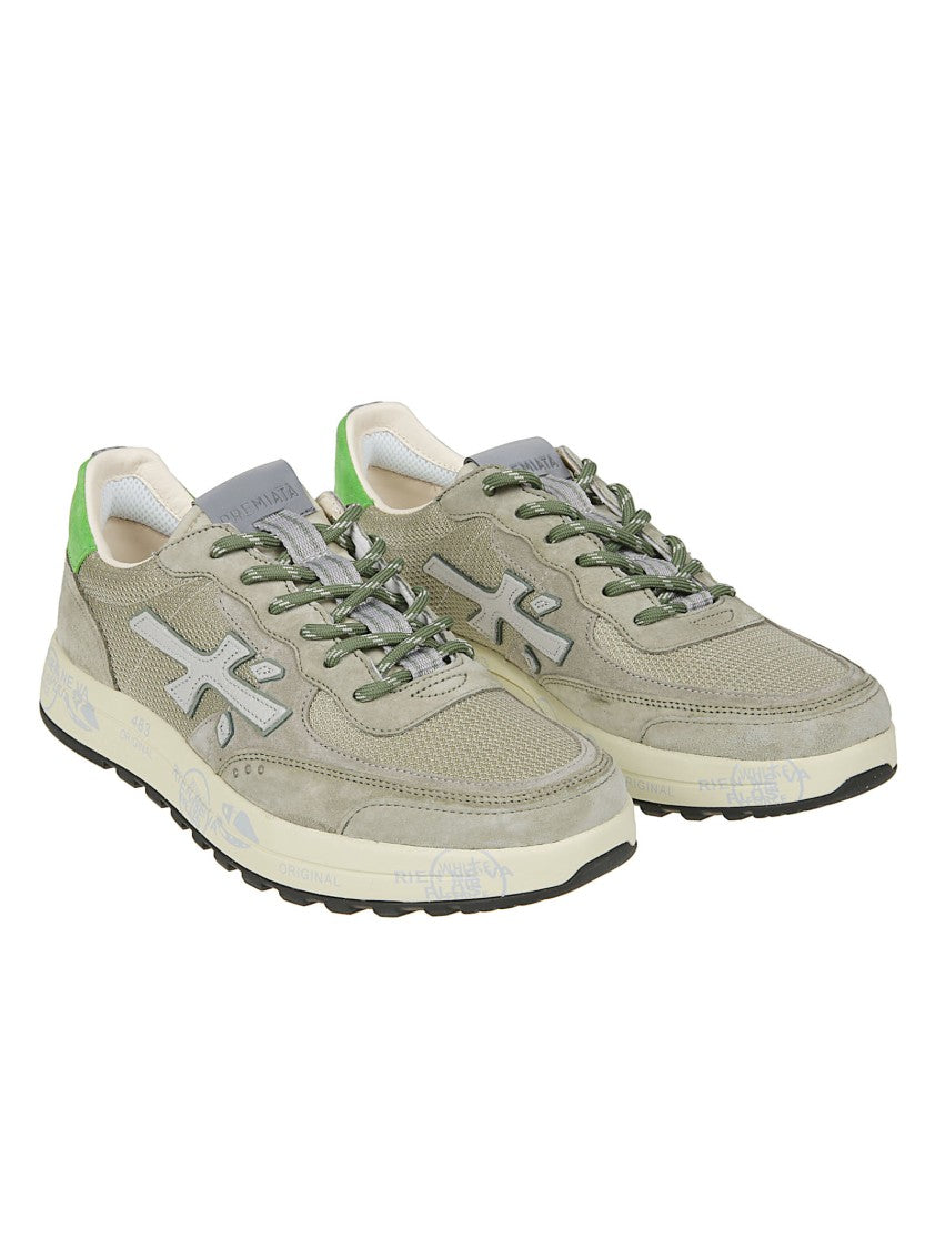 Premiata Nous Suede-Mesh Polyamide-Blend Sneakers