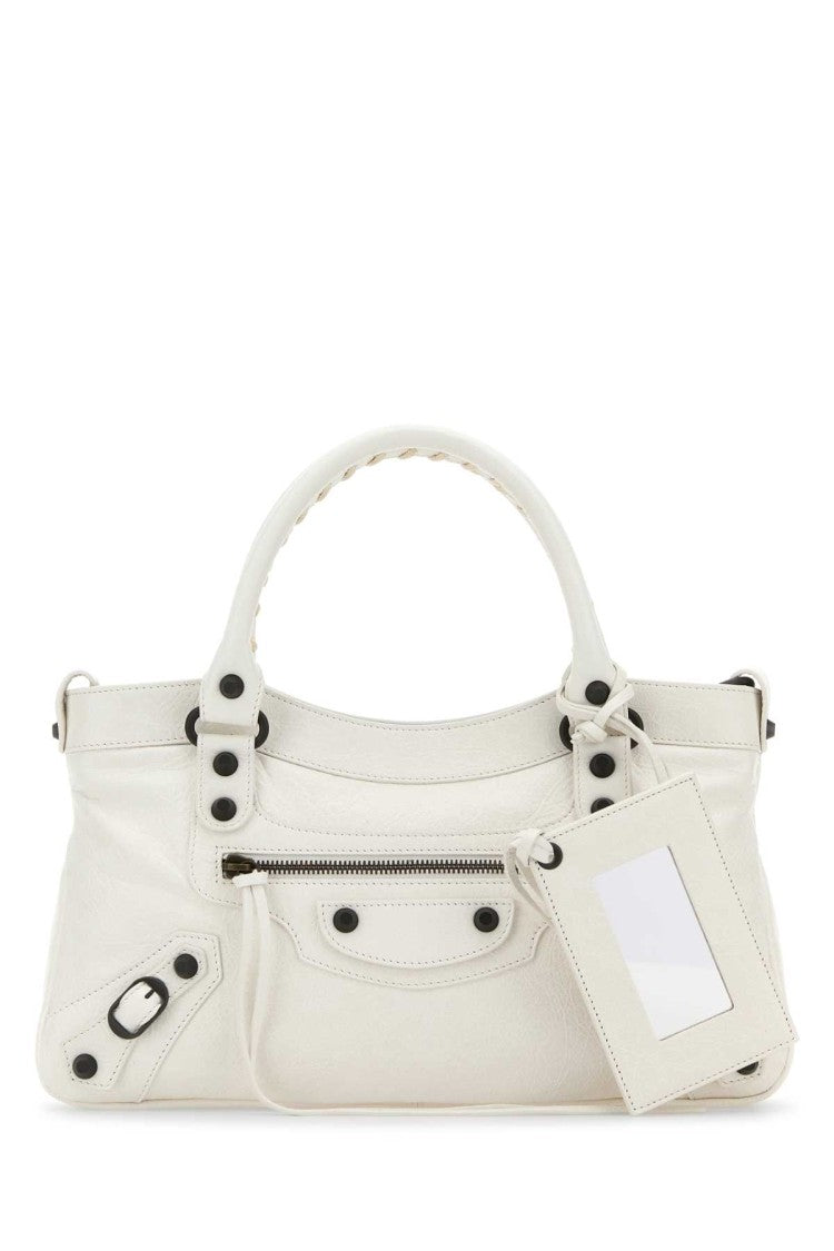 Balenciaga White Leather Le City First Handbag