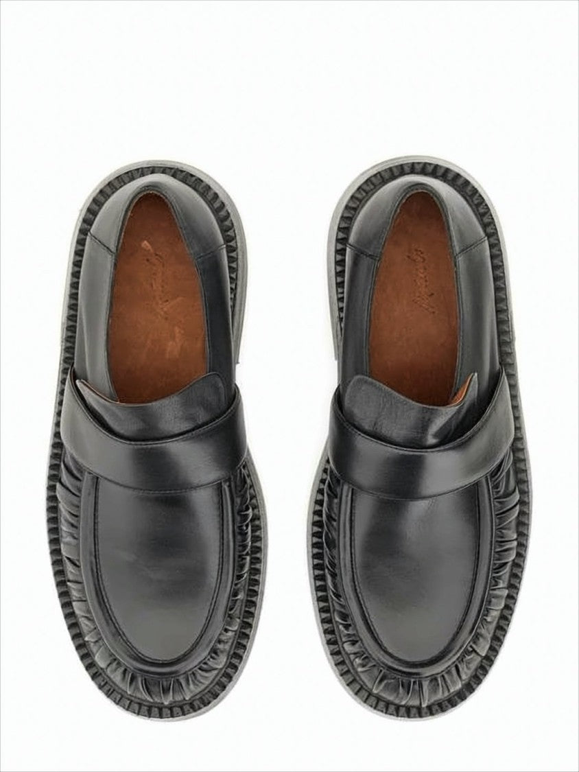 Marsèll Ruched Leather Loafers With Classic Slip-On Design