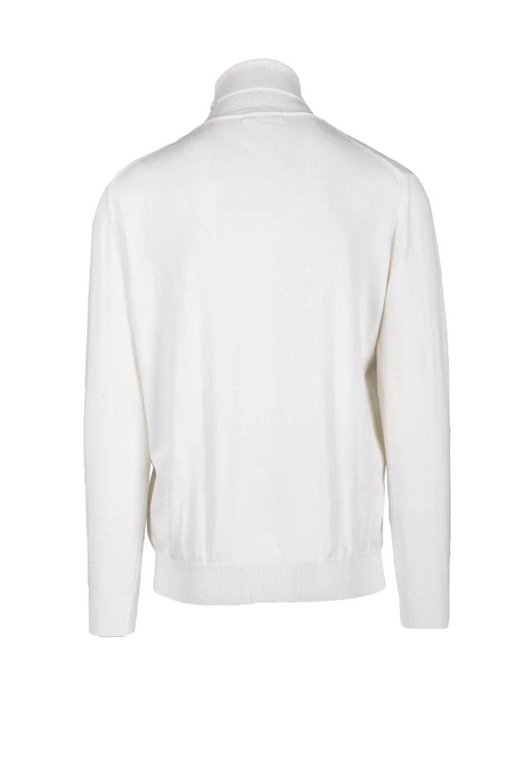 Hammond White High-Neck Cotton-Blend Sweater