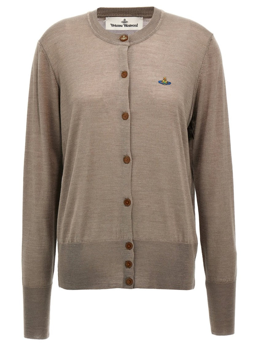 Vivienne Westwood Lightweight Brown Cardigan With Ribbed Cuffs