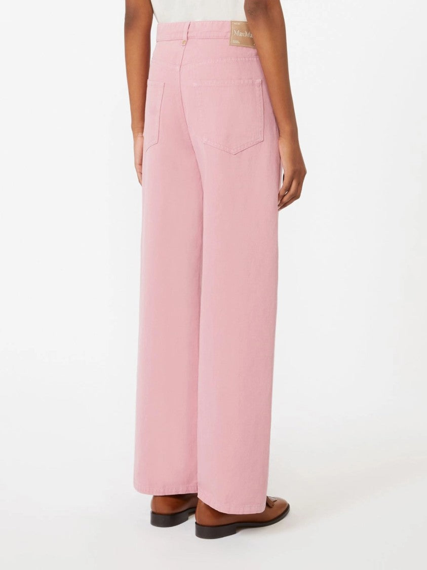 Max Mara Pink Smmonorata Wide-Leg High-Waist Pants