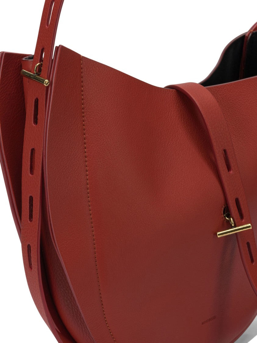 Minobossi Crescent-Shaped Crossbody Bag In Smooth Calfskin Leather