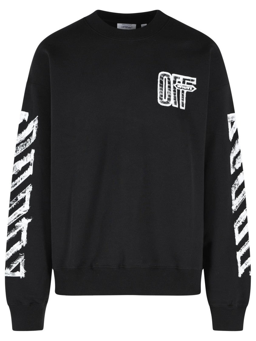 Off-White 'Motion Arrow' Black Cotton Sweatshirt