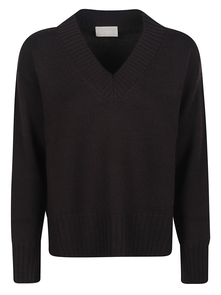 Drumohr Over V-Neck Cropped Merino Sweater