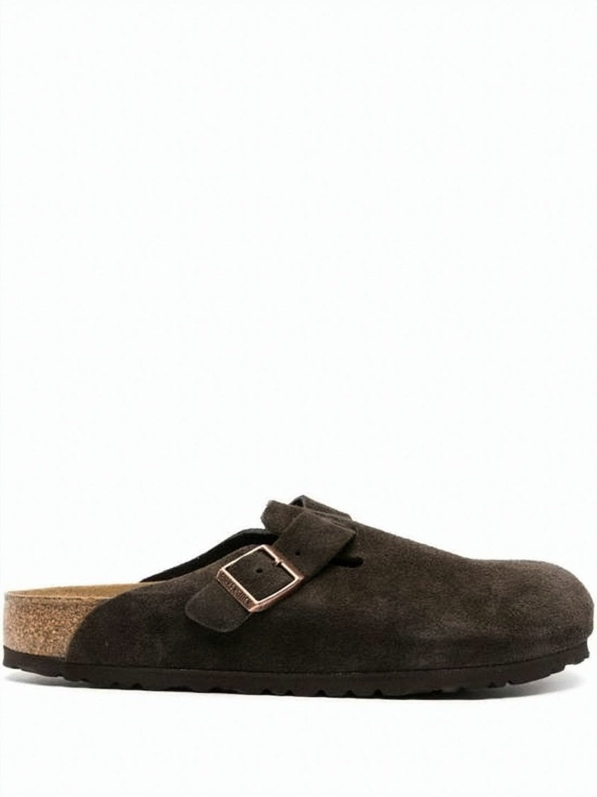 Birkenstock Suede Mule Slippers With Adjustable Strap