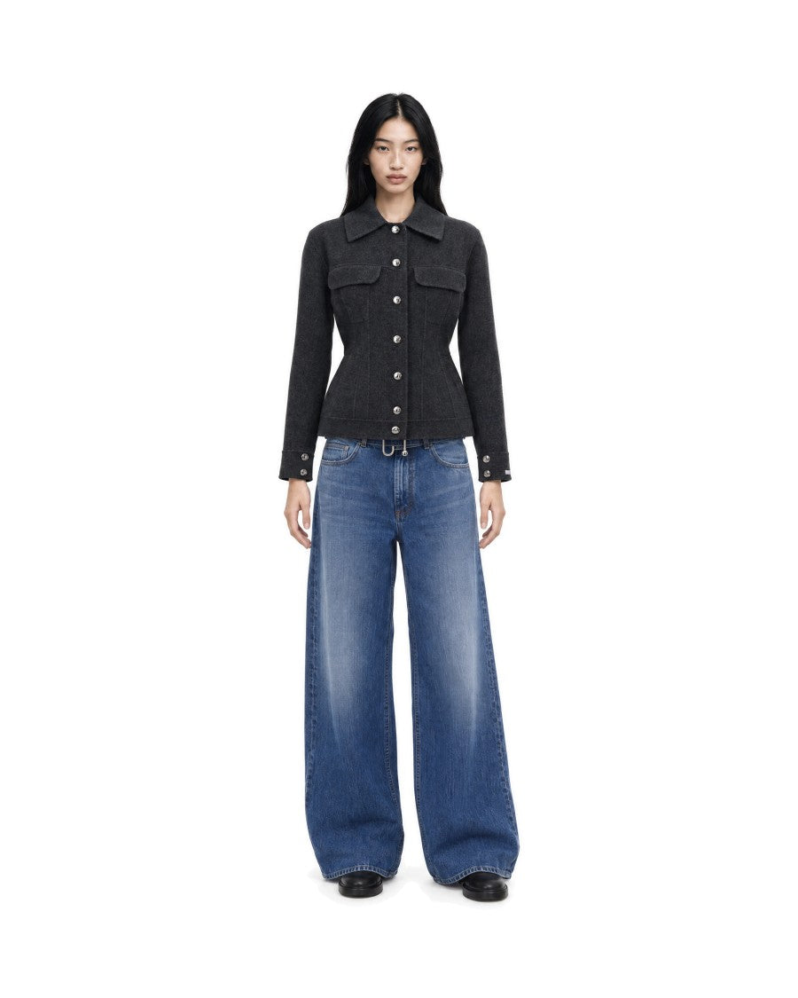 Sportmax Black Calcio Diagonal Wool Jacket