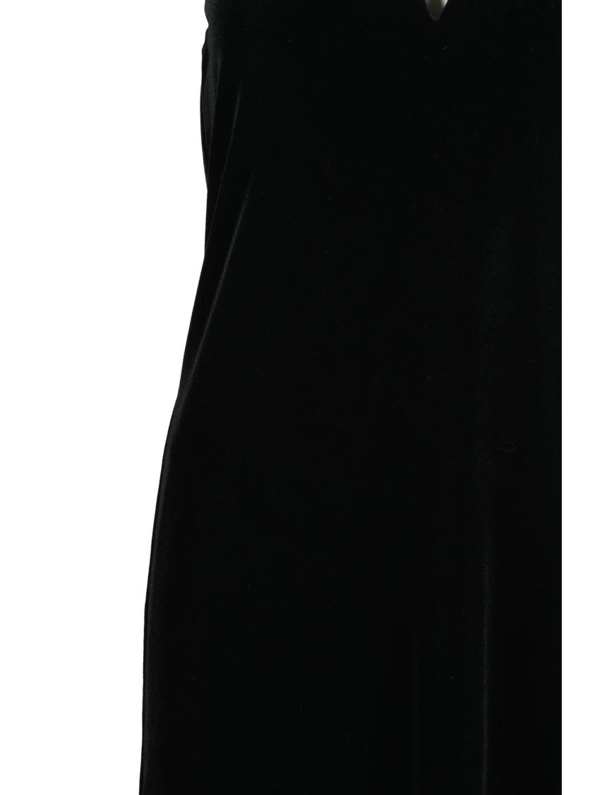 Marella Long Halter Neck Velvet Dress With Keyhole Detail