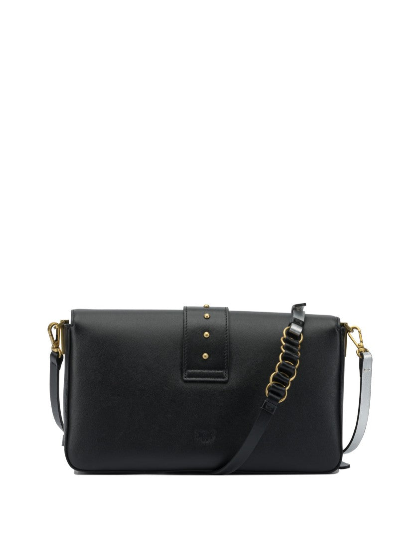 Pinko Black Leather Crossbody Bag