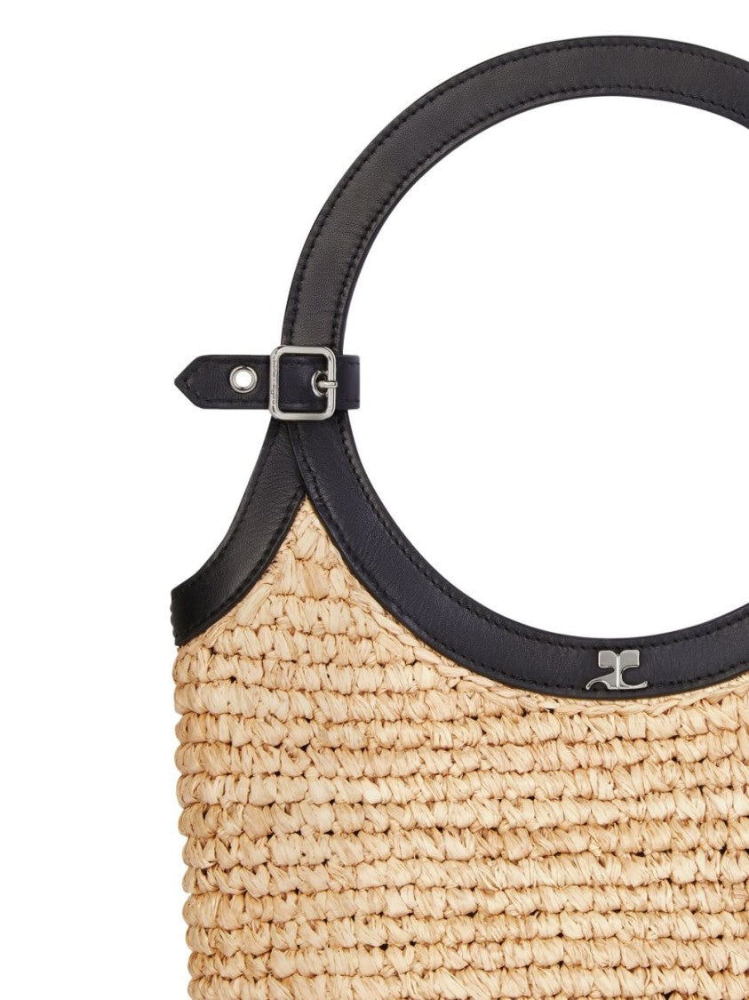 Courrèges Woven Sand Beige Open-Top Bag